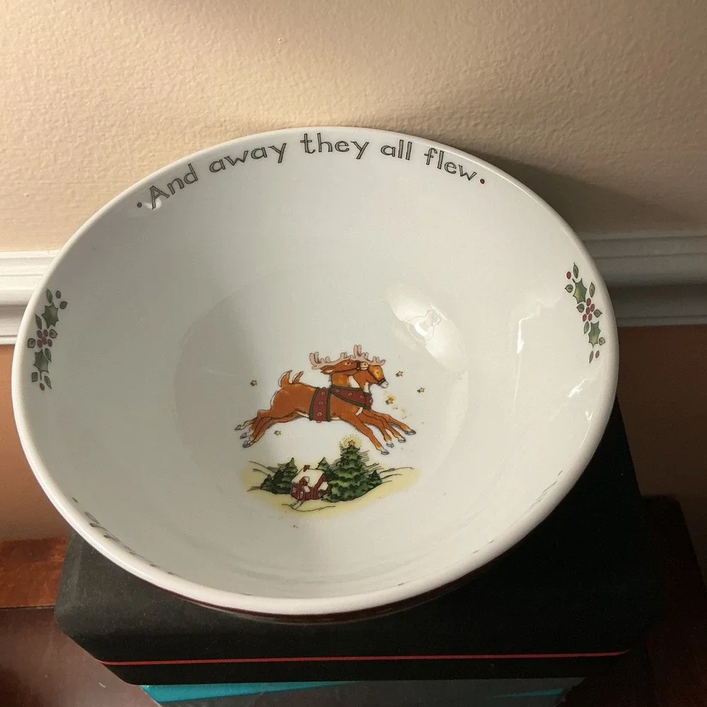 Portmeirion Studio Susan Winget A Christmas Story Reindeer Porcelain Bowl 7